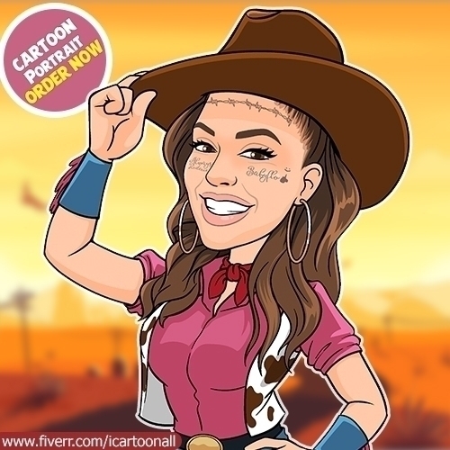 A cowboy girl laughing - Laughing is universal - iCartoonAll Creation